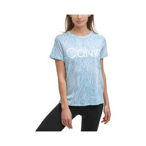 Calvin Klein Performance Women's Printed Top Aqua sz M